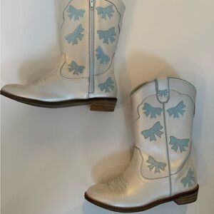 Wild & Rae White and Blue Western Boots